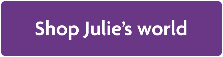 Red button that says Shop Julie's world